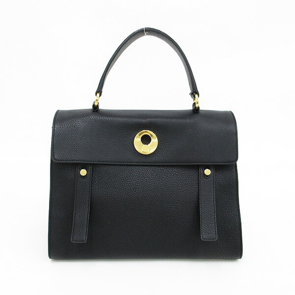 Saint Laurent Yves Muse Two Handbag Black Leather Canvas Bag